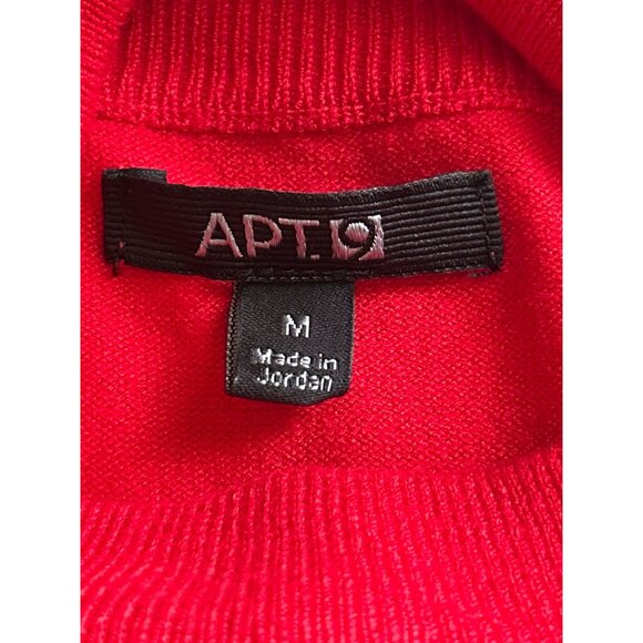 Apt. 9 Red Turtleneck Sweater Womens Medium Rayon & Nylon Blend Pullover - Picture 3 of 7
